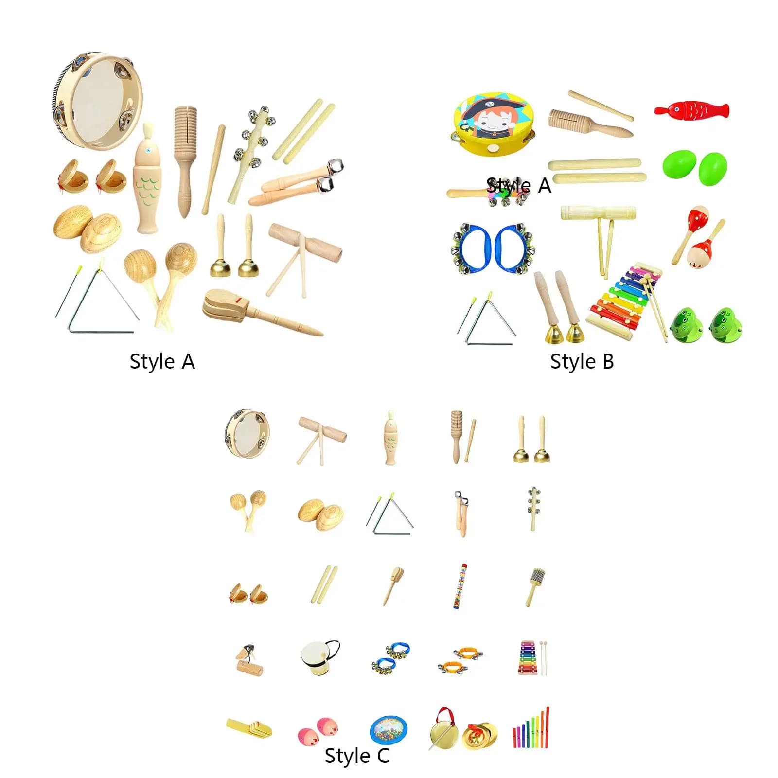 Toddlers Musical Instruments Set Wooden Percussion Instruments Educational Musical Toys for Party Toys Children Birthday Gift