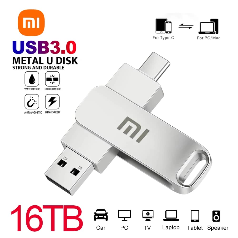 Xiaomi Type C USB Flash Drives 2TB Pendrive USB 3.0 Interface Pen Drive OTC Large Capacity 16TB U Disk Memory Stick For Phone PC