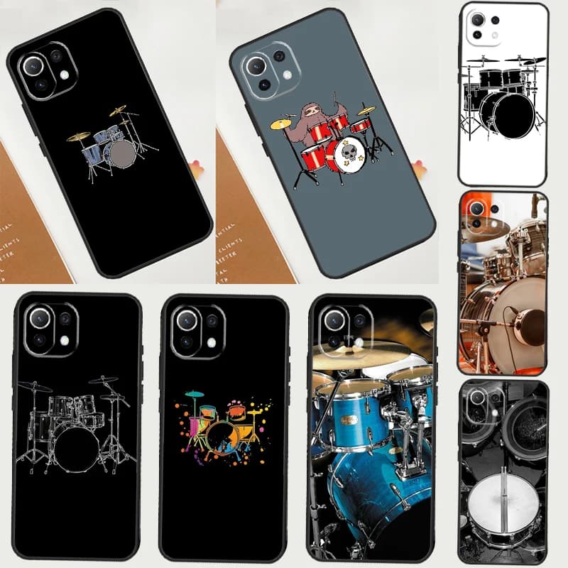 Musical Instrument Drum Case For POCO F5 X3 X5 Pro X4 F4 GT C40 M5s F3 Cover For Xiaomi 13 12 Lite 12T 11T Pro 12X