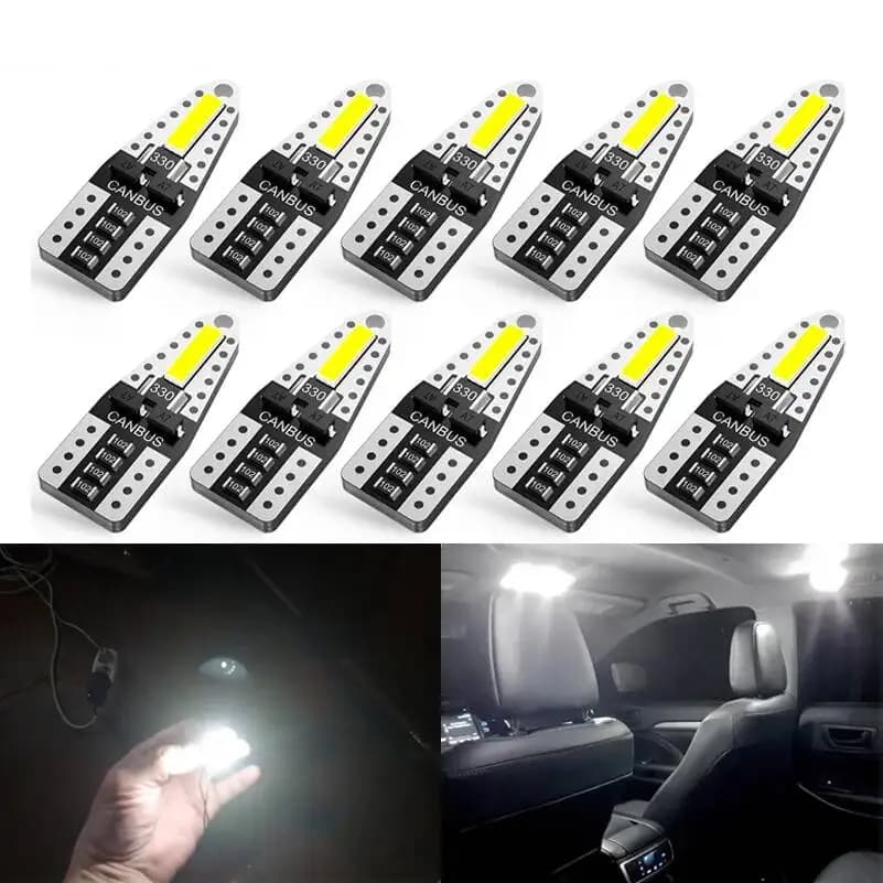 10X T10 LED W5W Bulb Auto Interior Reading Doom Trunk Light For Peugeot 206 508 307 406 3008 Led Car Lights 6000K White 12V