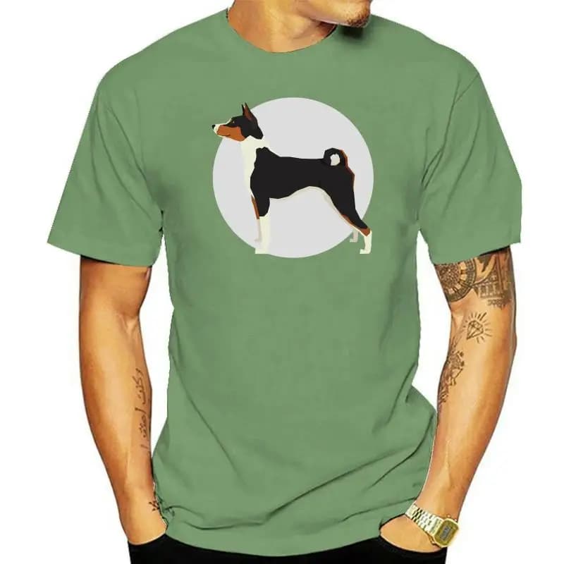 Basenji Dog T-Shirt In White Super Cool High Quality Tee Birthday Gift Tee Shirt