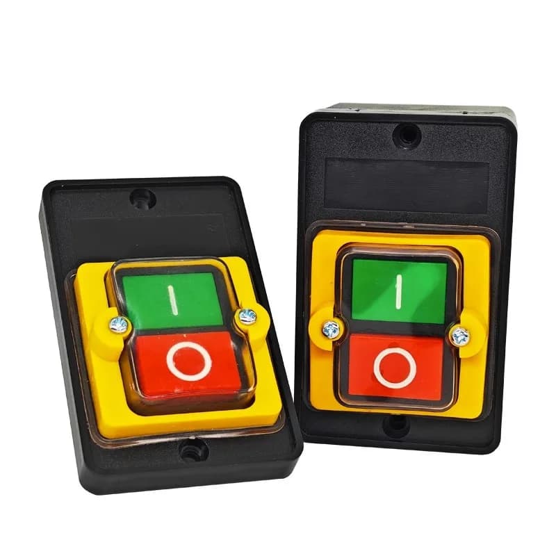 On Off Water Proof Push Button Switch 10A 250V 380V Waterproof Push Button for Cutting Machine Bench Drill Switch Plastic Motor