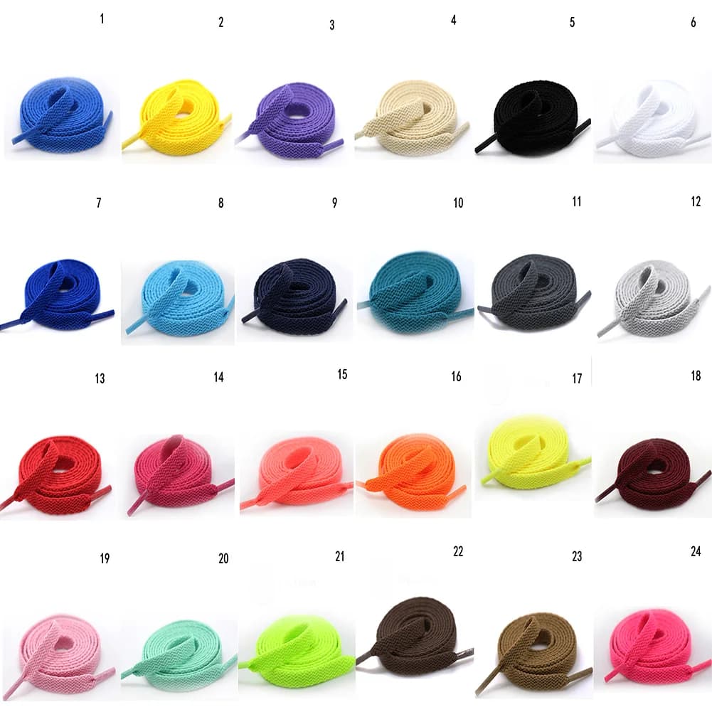 1 Pair Flat Colored High Quality Soft Laces Board Shoes Canvas Shoes For Sneakers Sports Shoes Shoelaces