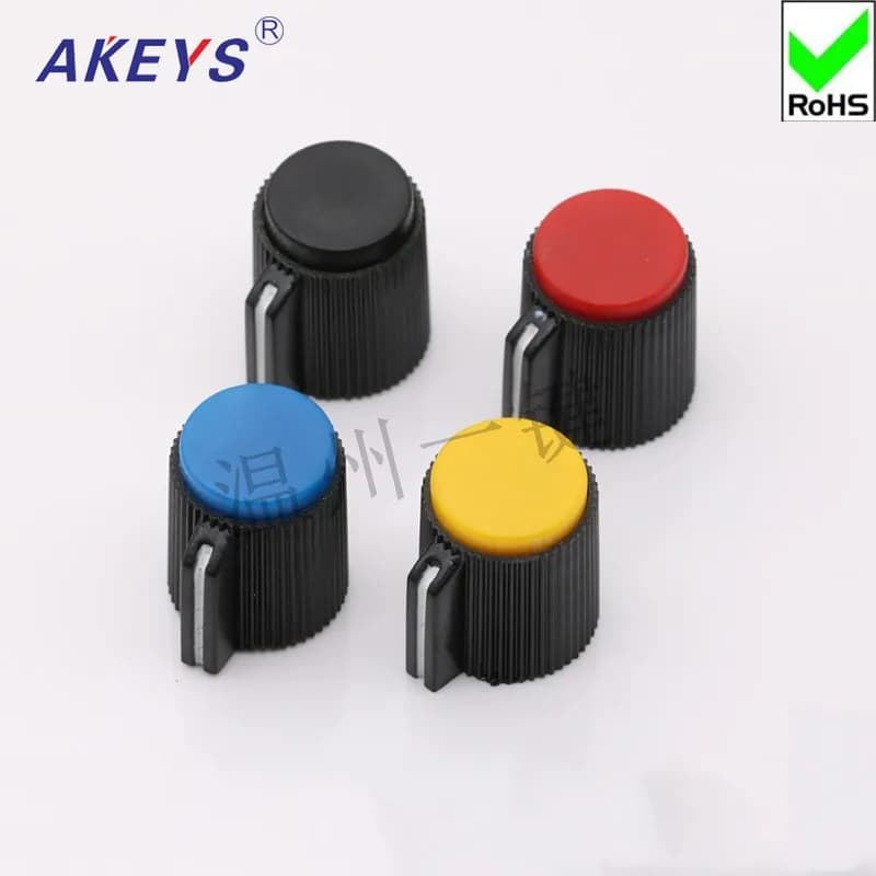 10pcs KNP-13-6.0 potentiometer bakelite plastic color knob rotary switch intercom volume adjustment cap