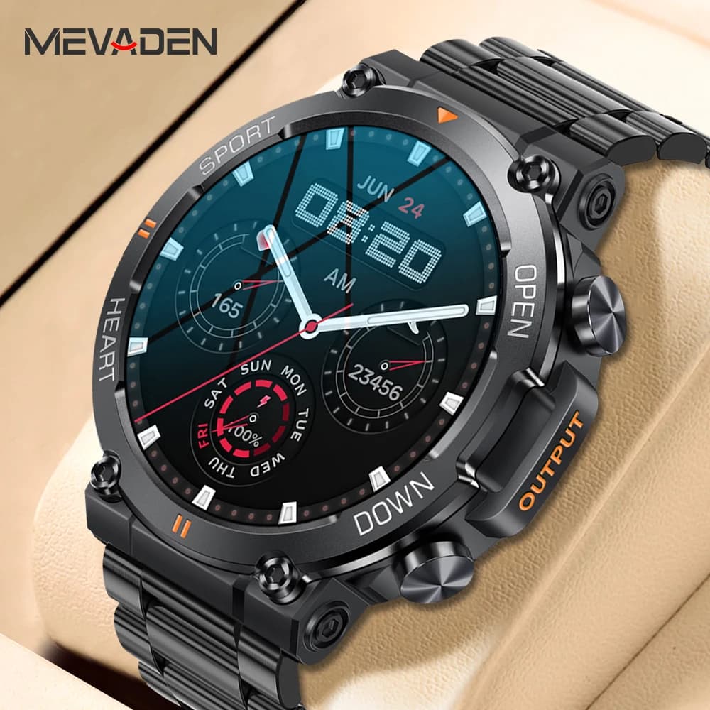 MEVADEN 1.39 Inch HD Bluetooth Call Smart Watch Men Sports Fitness Tracker Heart Monitor 400mAh Smartwatch For Android IOS MD56