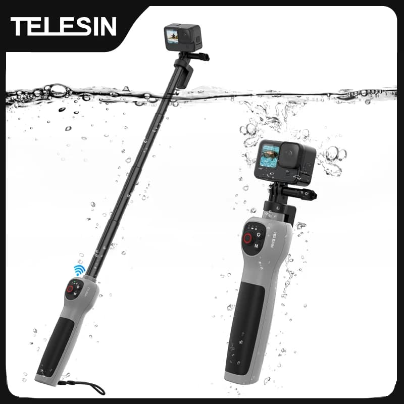 TELESIN Underwater Selfie Stick Waterproof Diving Extendable Selfie Stick Wireless Remote Control For Gopro Hero 8 9 10 11 12 13