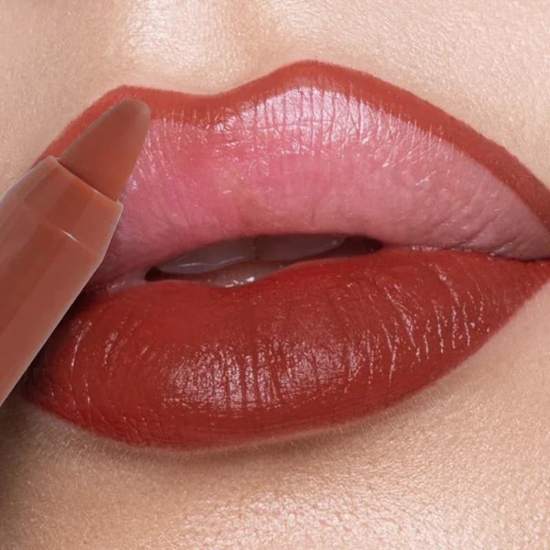 Matte Nude Pink Lipliner Pencil Sexy Red Contour Tint Lipstick Waterproof Lasting Non-stick Cup Lipliner Pen Lip Makeup Cosmetic