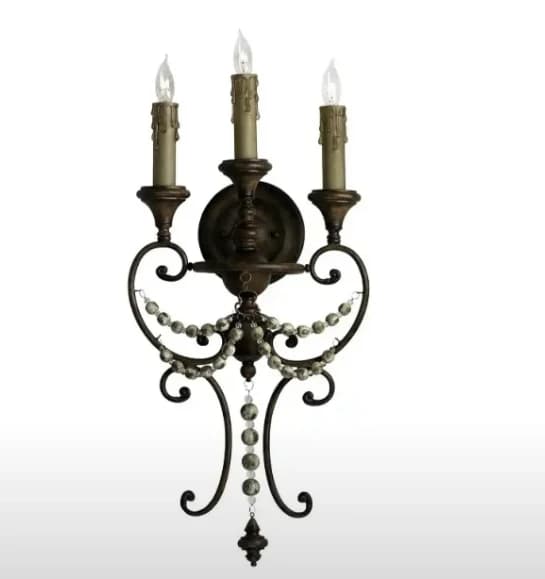 European style antique three head wall lamp