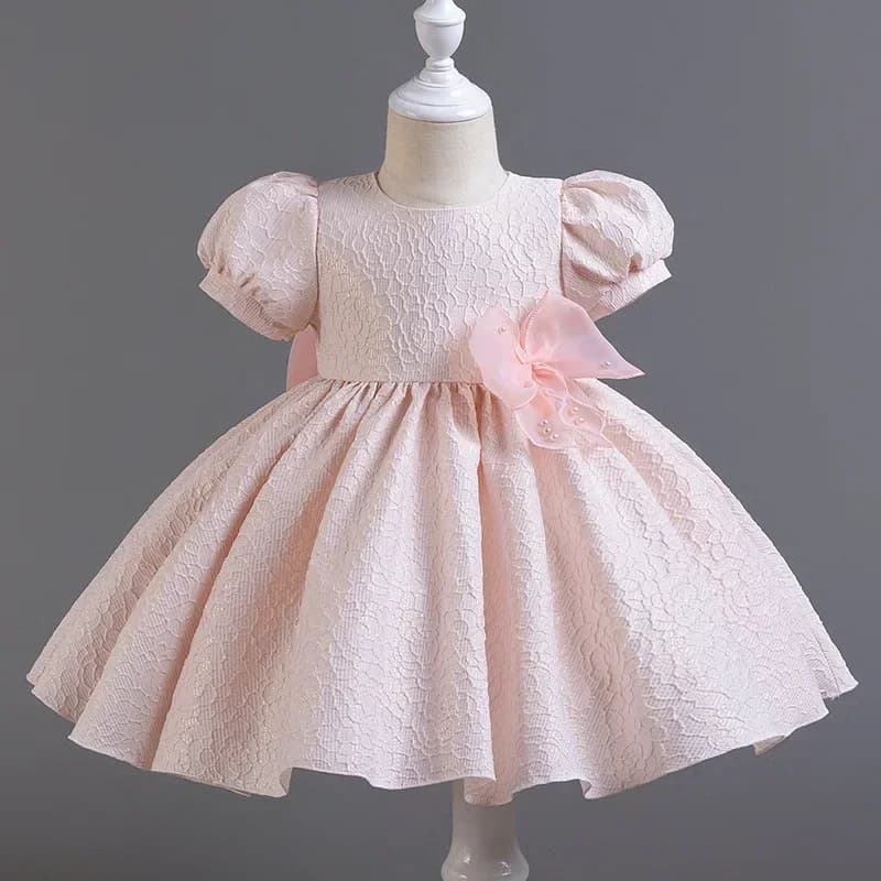 Fashion Solid Color Girls Party Dress Mesh Lace Short Sleeve Kids Dresses for Girls Summer Children Girls Dresses 1-5 Years