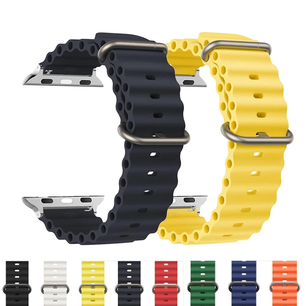 Strap For Apple Watch Band 44mm 49mm 40mm 45mm 41 38 Accessorie Correa Silicone Bracelet iWatch Ultra 2 serie 7 6 se 8 9