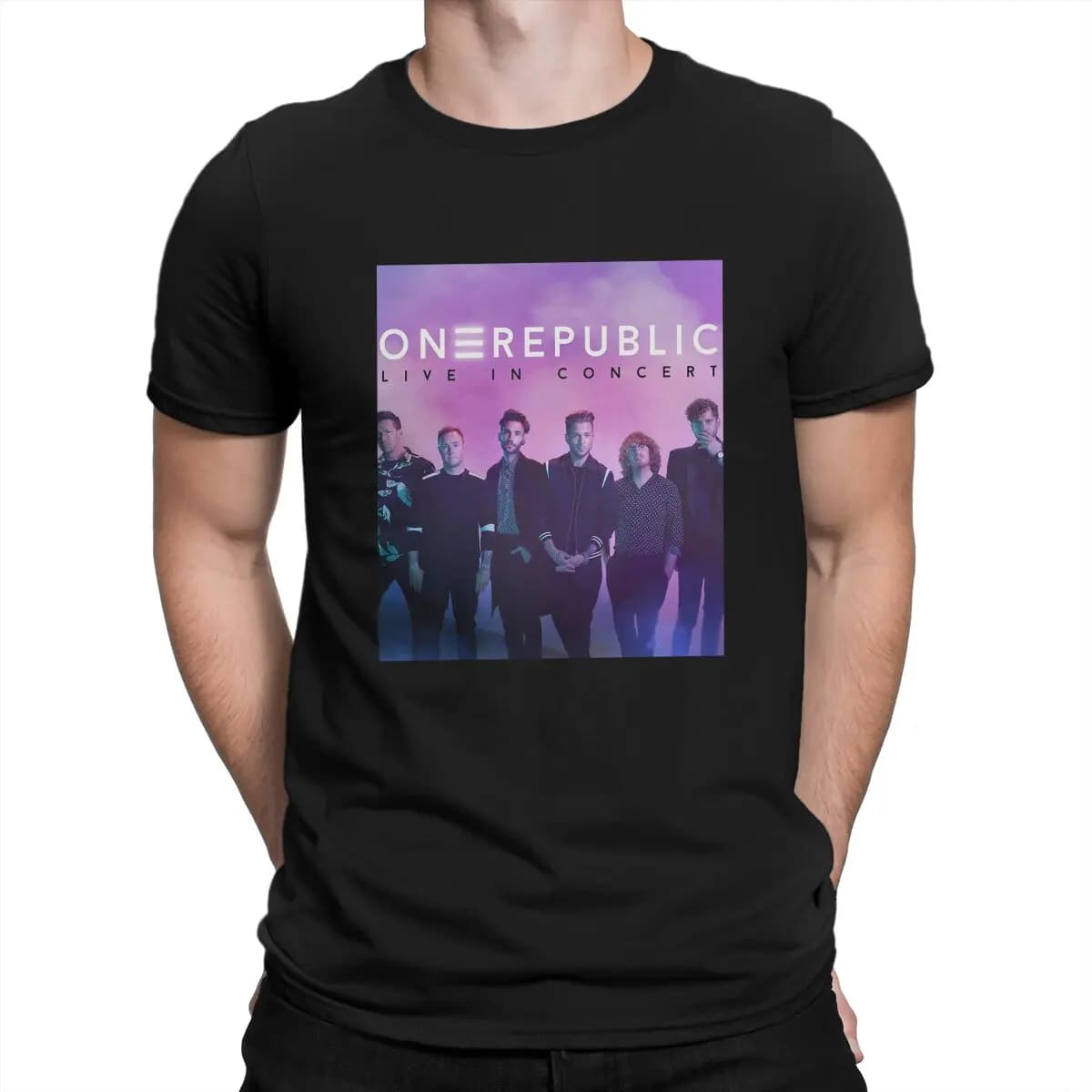 Men's T-Shirts Fiveon One American And World Band Funny Tee Shirt Short Sleeve Onerepublic T Shirts Round Neck Clothes Unique
