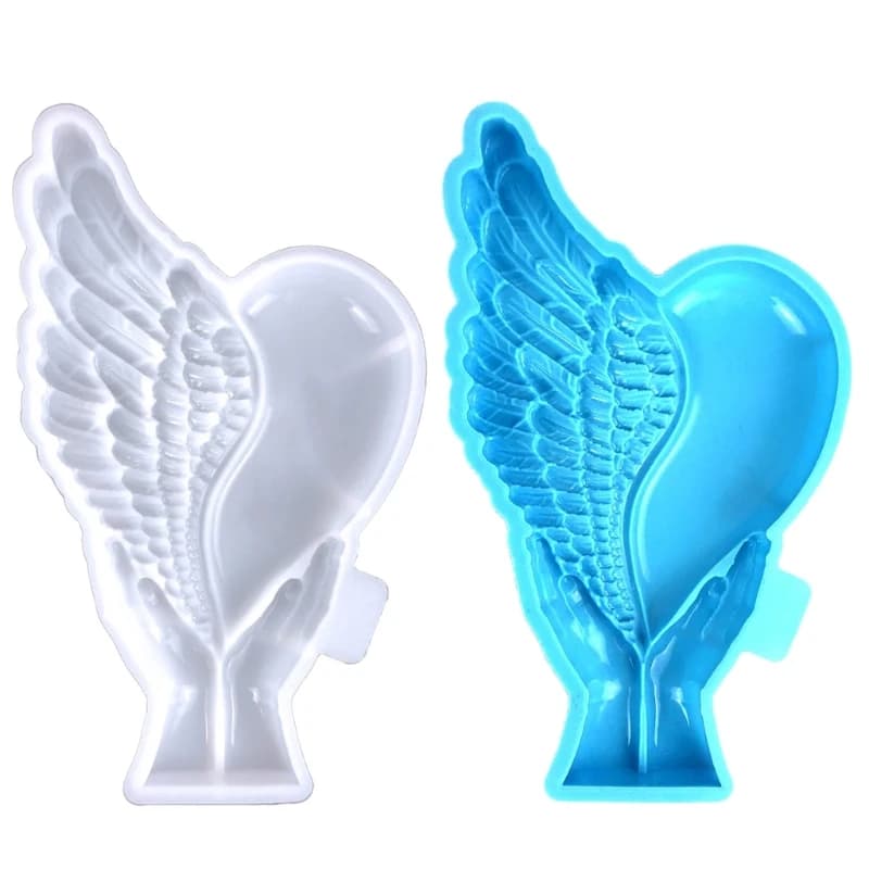 Holding Wing Heart Silicone Molds Epoxy Resin Mold DIY Decoration Mold Table Ornament Making Tool for Making Crafts R3MC