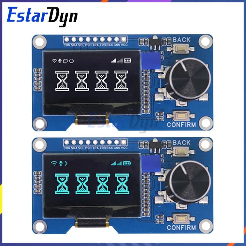 Estardyn 1.3-inch OLED Module White/Blue Button EC11 Rotary Encoder IIC Interface LCD Screen