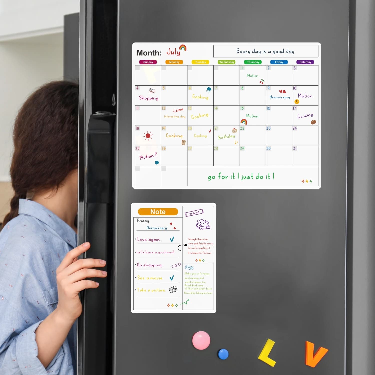 Magnetic Calendar For Fridge Monthly Weekly Planner Calendar Table Dry Erase Whiteboard Fridge Sticker Message Board Menu
