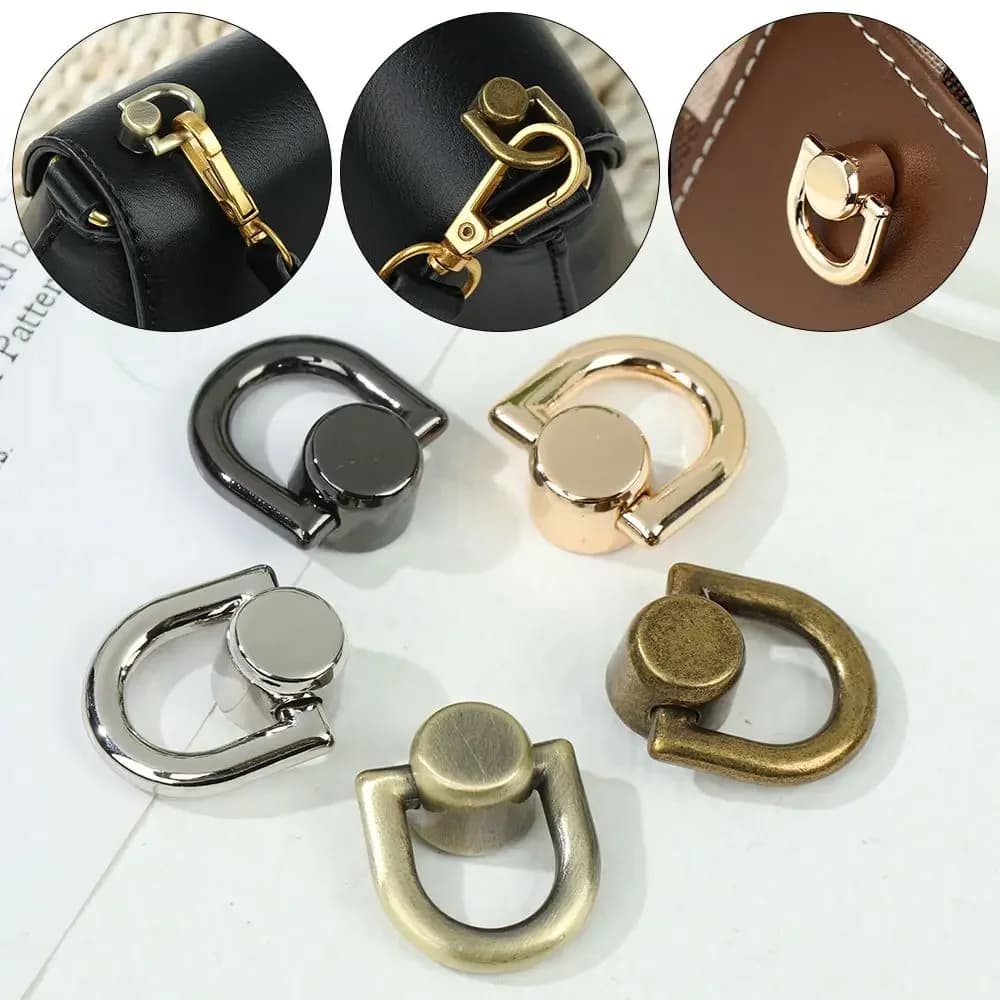 4PCS Metal Bag Rivet Buckle Snap Studs Handbag Belt Hanger for Leather Craft DIY Handbag Luggage Belt Hardware Accessories