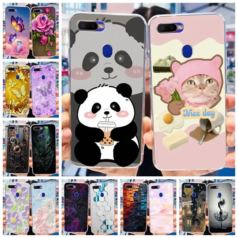 For Oppo A5s AX5s Case Cute Cartoon Panda Back Cover Soft Silicone Phone Case For Oppo A12 A7 AX7 Bumper Oppo AX5s OppoA5s Funda