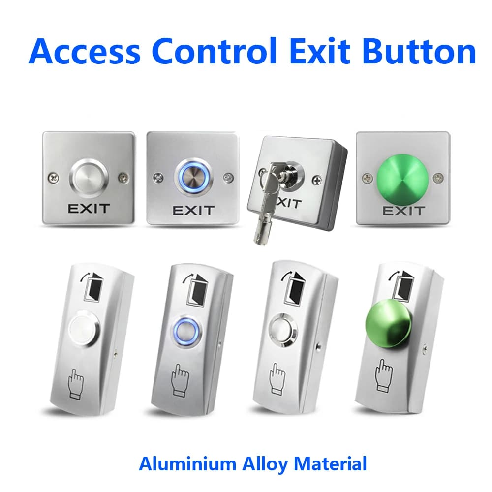 NO/COM Zinc Alloy Exit Button Switch Push Exit Button Door Release Switch for Access Control System