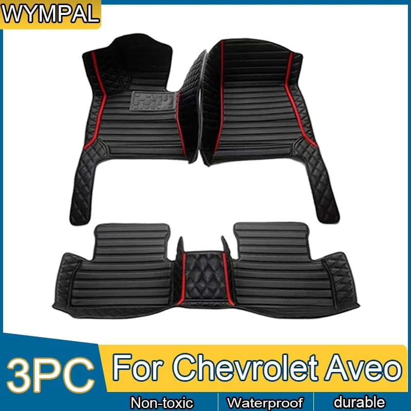 Car Floor Mats For Chevrolet Aveo MK2 Sonic 2017 2016 2015 2014 2013 2012 2011 Auto Accessories Leather Waterproof Protector