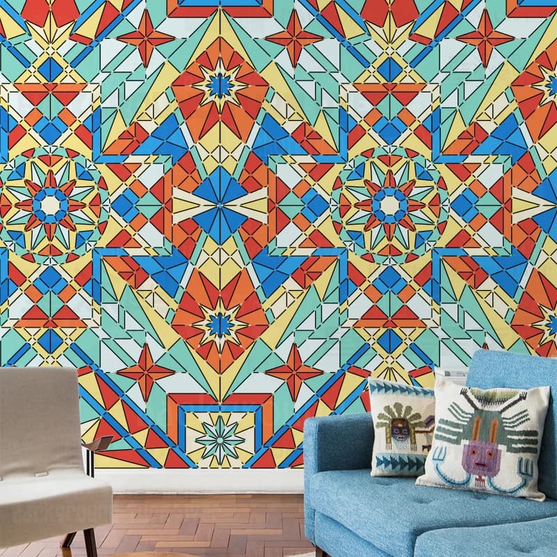 46cm - 77cm Stencil For Painting Plaster Template To Paint Furniture Makers Coloring Relief Anti-Stress Painting Geometric S490