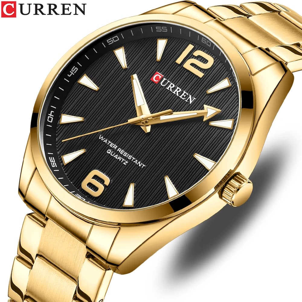 CURREN Fashion Brand Men's Watches with Luminous Hands Classy Business Stainless Steel Band Wristwatches for Male with