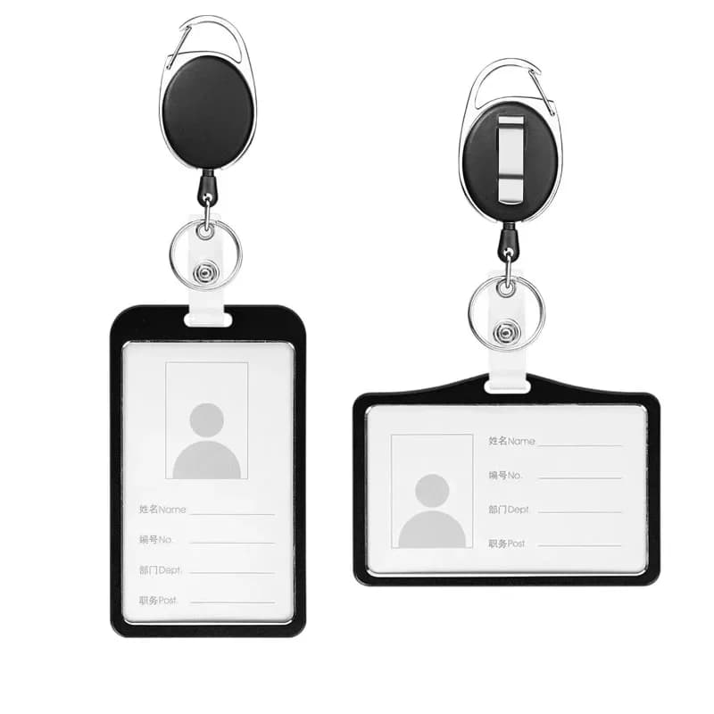 Student Retractable Badge Reel ID Card Holder Cover Case Nurse Badge Lanyards Fashion Metal Card Holders Set for Women Men