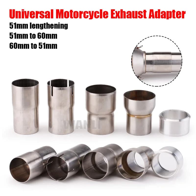 Universal Motorcycle Exhaust Muffler Adapter Escape 51mm to 60mm 60mm to 51mm 51mm lengthening Pipe