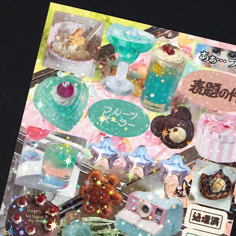 4Pcs Kawaii Decor Sticker For Phone Camera Y2K Cartoon Japanese Animation Derivatives Sticker Accessories Birthday Gift