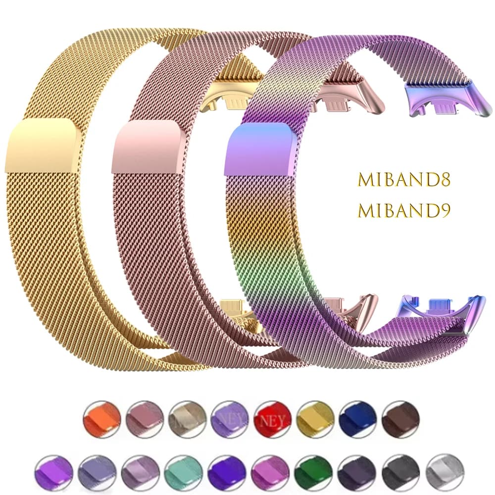 Milanese loop for Xiaomi smart Band 9-NFC Strap Sport wristband Miband8 smartwatch Replacement bracelet on Mi band 8 Accessories
