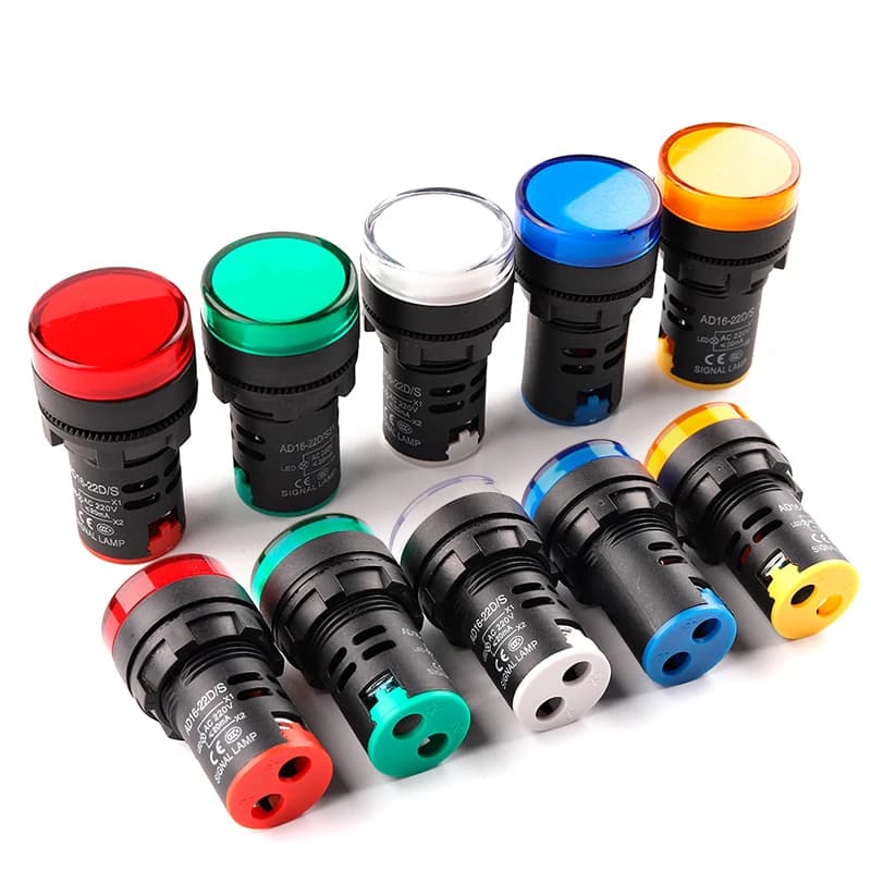 1PCS AD16-22 22mm LED Power Indicator Panel Mount Pilot Signal Light Lamp 12V 24V 110V 220V 380V Red Blue White Green Yellow