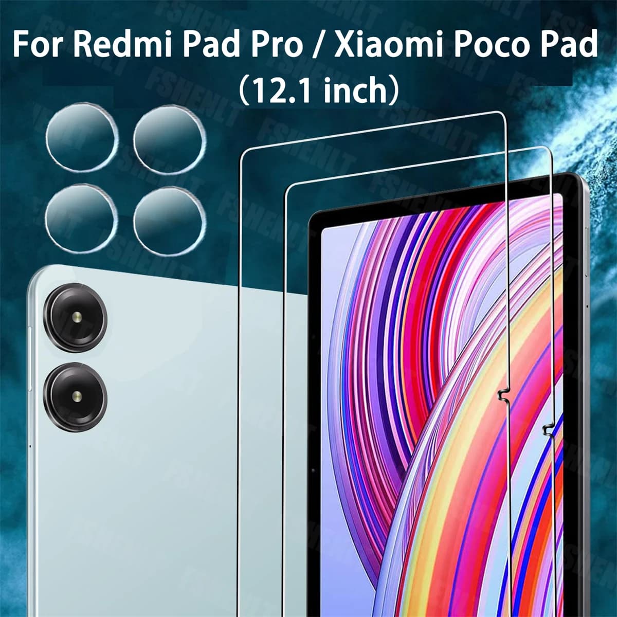 Protective Film for Redmi Pad Pro 12.1inch 2024 HD with Camera Tempered Glass 9H Hardness Anti-scratch for Xiaomi Poco Pad 12.1"
