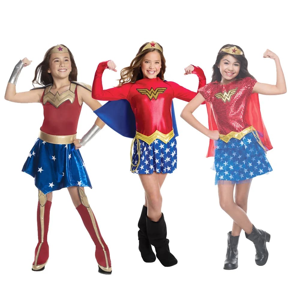 Kids Superhero Cosplay Costumes Super Girls Dress Superwoman Dress Super Hero Halloween Clothes