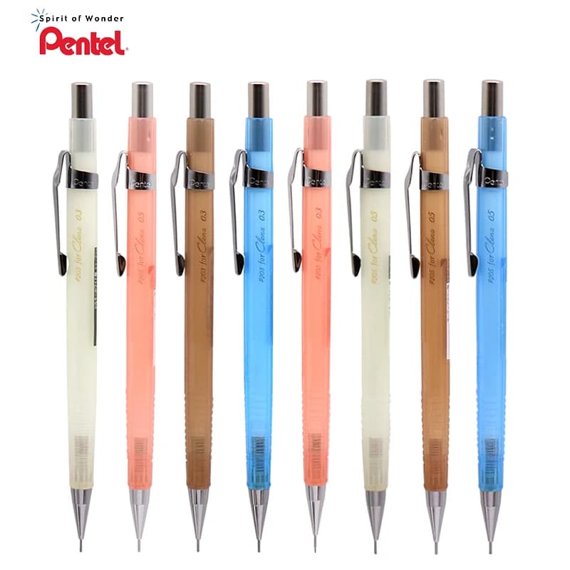 1pcs Pentel P205CL Mechanical Pencil Transparent Rod Is Not Easy To Break Lead 0.3/0.5mm Drawing Activity Automatic Pencil