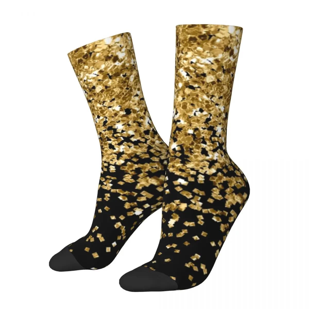 Gold Glitter Socks Harajuku High Quality Stockings All Season Long Socks Accessories for Unisex Birthday Present