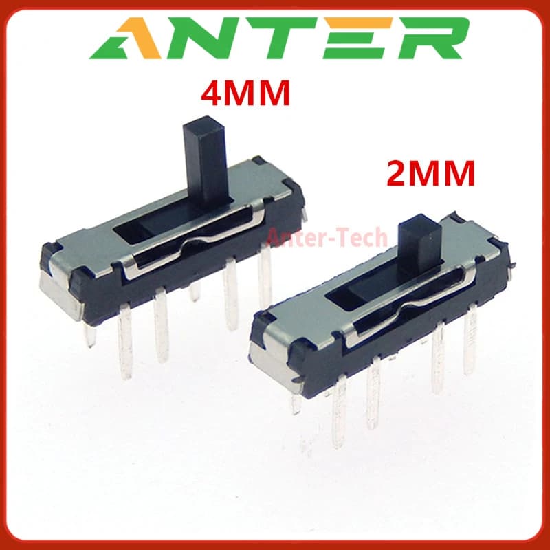 10PCS MSS23D18 MSS-23D18 8PIN 2P3T DPTT toggle switch side slide switches handle 4mm ROHS