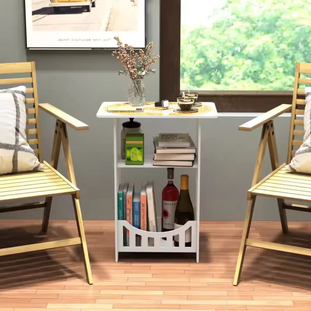 Nordic Style Wooden Storage Table Portable Mini Square Design Coffee Table Multipurpose for Bedside Living Room Office Organizer