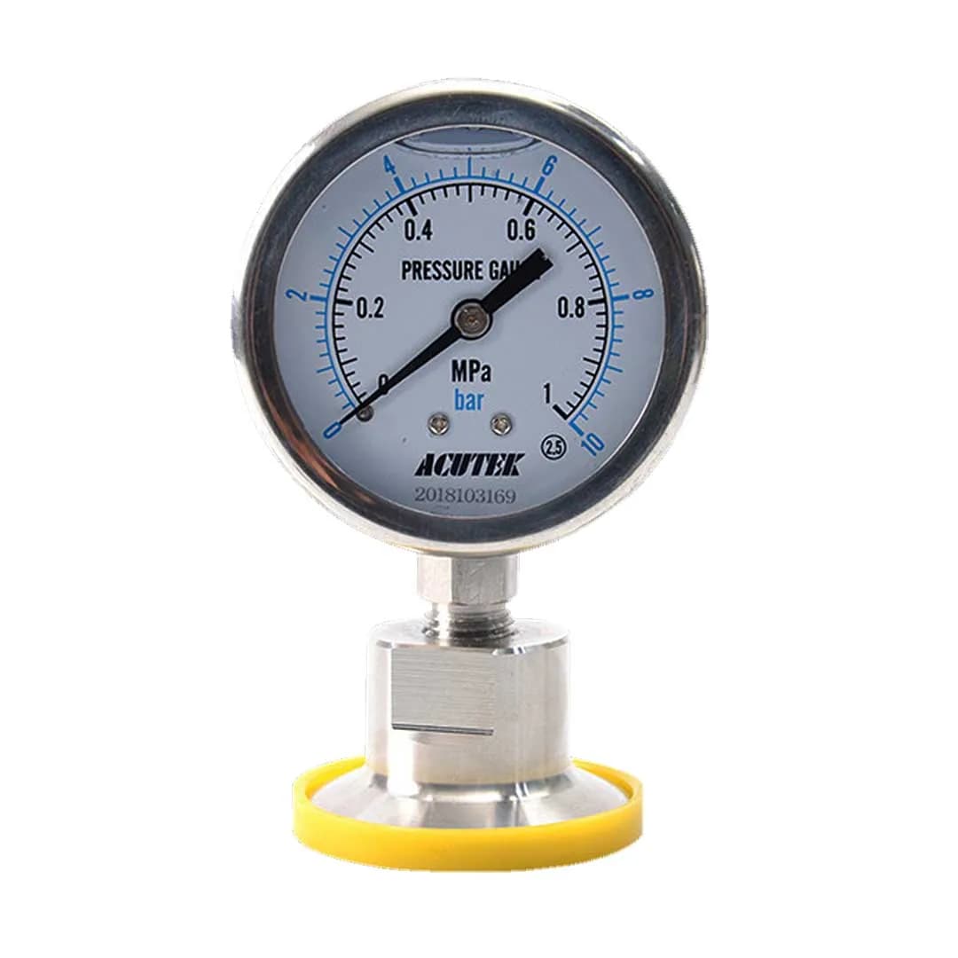 FANDE Sanitary Pressure Gauge SS316  Tri Clamp 1.5" (50.5mm) Diameter 60mm Accuracy 2.5%FS 0-600 bar Diaphragm SS 316L Manometer