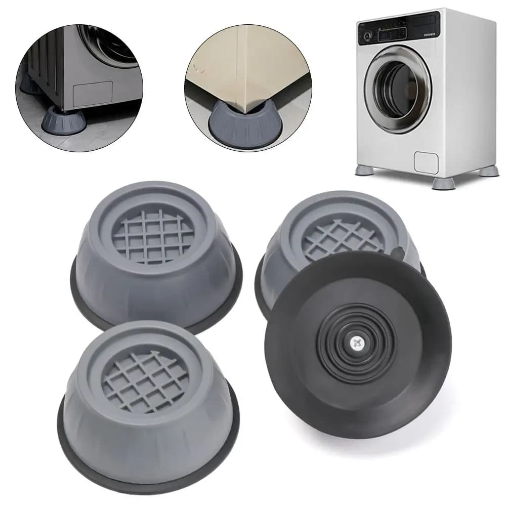 4pcs Anti Vibration Washing Machine Feet Pads Silent Rubber Refrigerator Base Furniture Raiser Support Anti-Skid Damper Stand