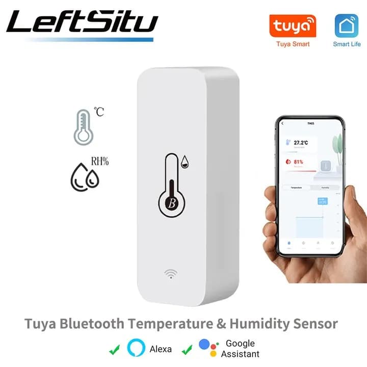Tuya BT Smart Temperature Humidity Sensor Indoor Hygrometer Bluetooth-Compatible APP Remote Control Works With Alexa Google Home