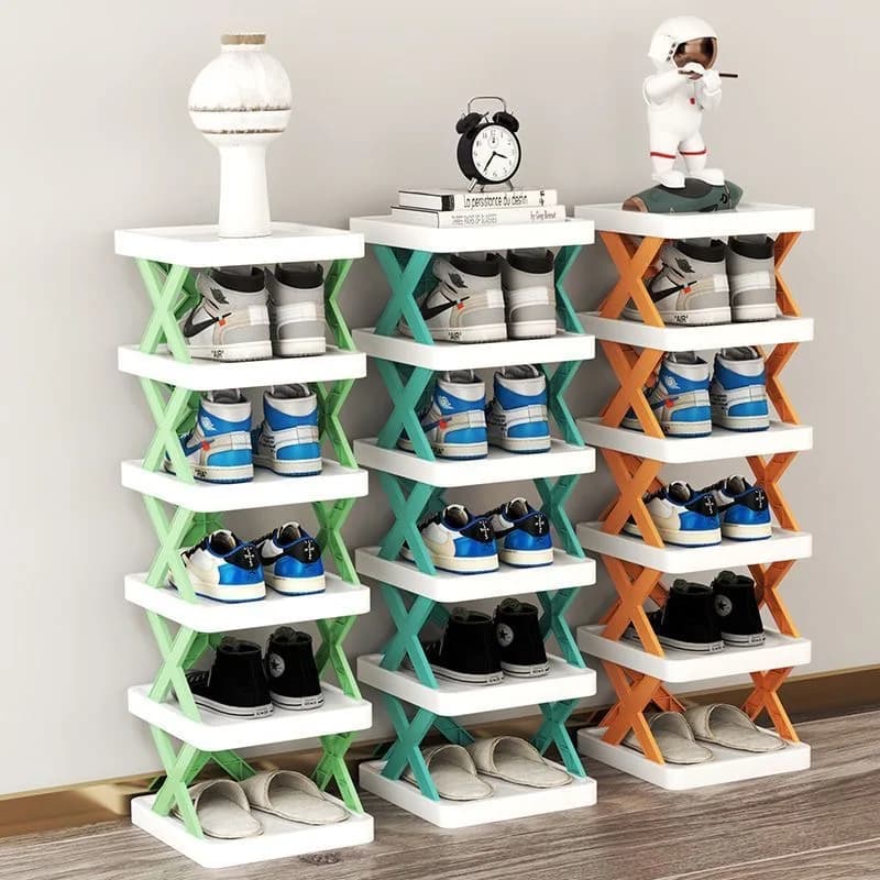 Multi Layer Simple Shoes Shelf 3/6/9tier New Folding Shoe Rack Color Cabinet Multi-Folding Space-Saving Diy Home Organizer Shelf