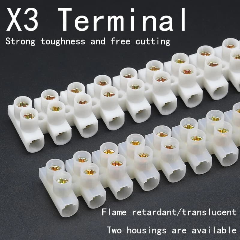 12 Position Plastic Terminal Block Wire Connector Screw Electric Barrier Strip X3-0512 X3-1012 X3-2012 X3-3012 X3-6012