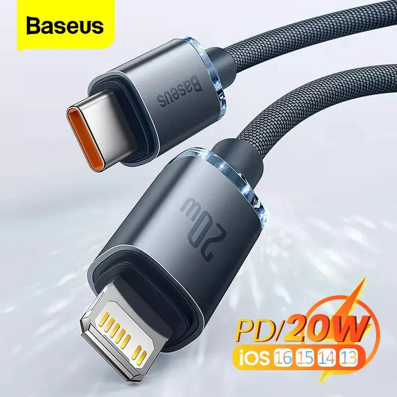 Baseus PD 20W USB Type C Cable For iPhone 14 13 12 Pro Max Fast Charging Wire Cord Charger For iPhone 11 Xs X iPad Data Cable