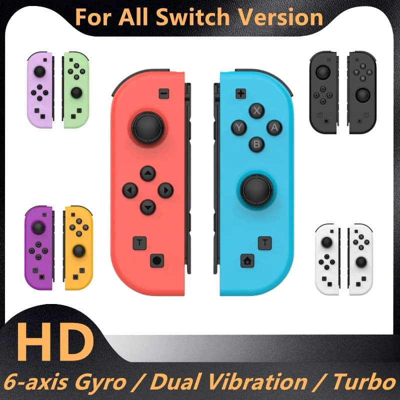 Wireless Gamepad For Switch/OLED/IOS/Android/PC Bluetooth Controller Joystick With Trubo Wake UP 6 Axis Gyro Joycon Game Console