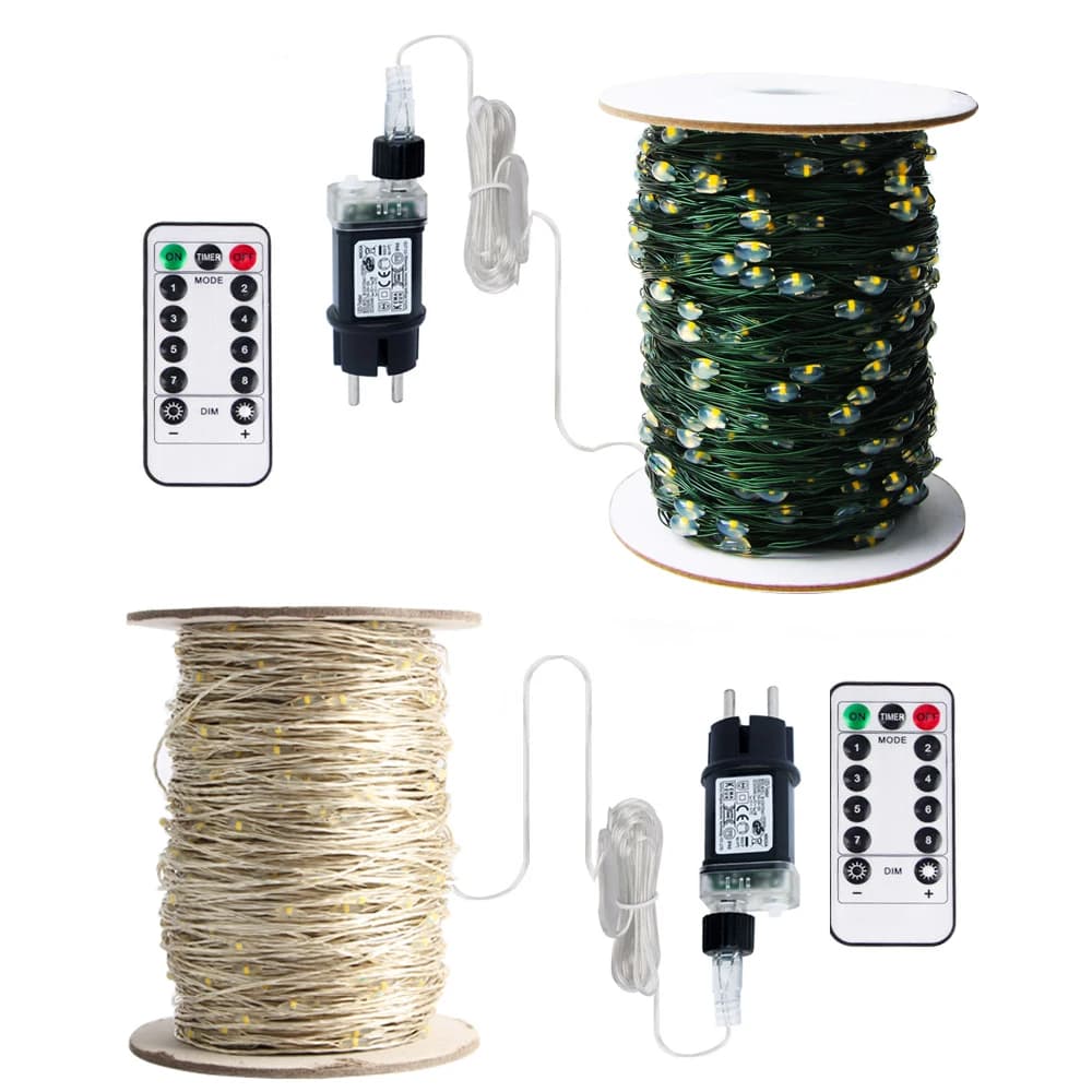 50M 100M LED String Lights Silver Wire Fairy Lights Garland For Outdoor New Year Christmas Party Street Home Tree Decoration