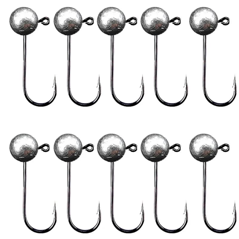 10pcs/lot Jig Head Fishing Hook 1g 2g 3.5g 5g 7g 10g Round Ball Jig Head Fishhook Soft Worm Fishing Accessories
