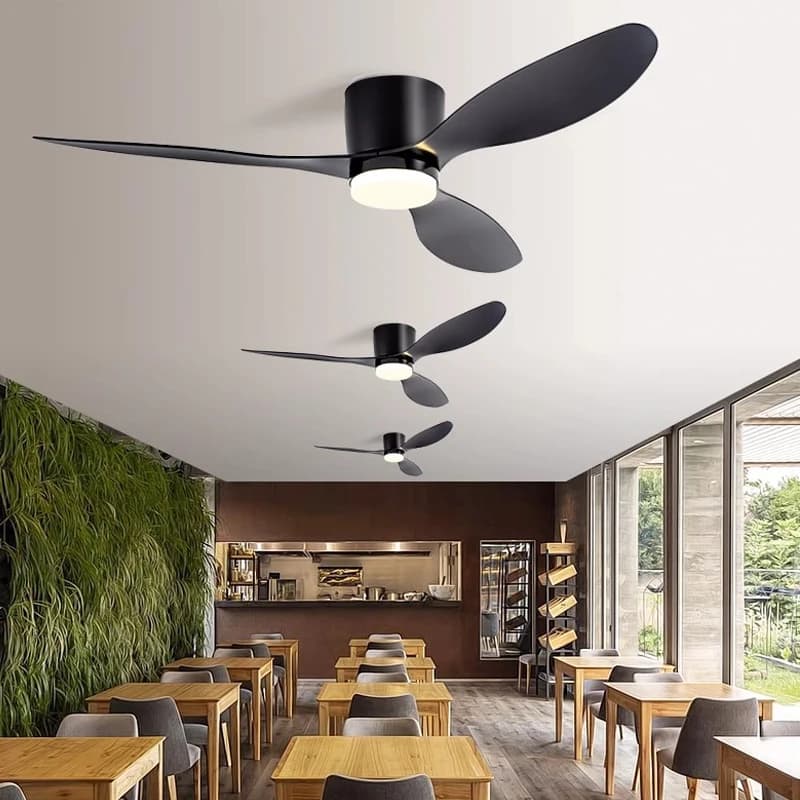 Modern LED Ceiling Fan Light With Remote Control Low Floor Decorative Light Energy-saving Light With Fan In Bedroom And Home