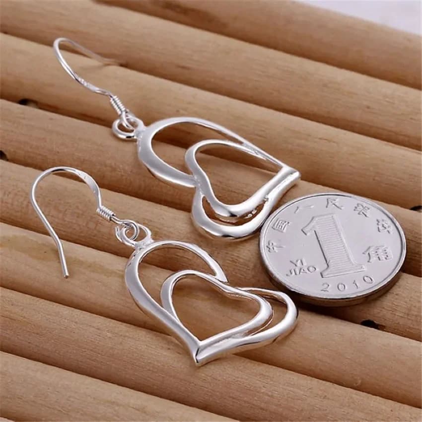 New 925 Sterling Silver Earrings For Women Fashion Jewelry Love Heart Earrings Couple Gifts Trendsetter Recommendation
