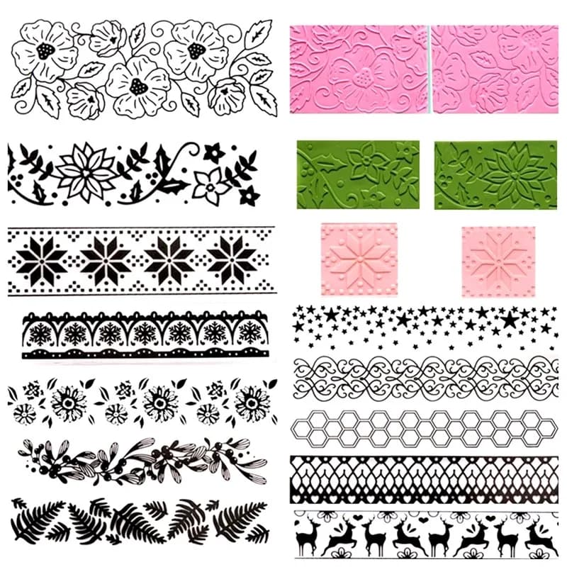 SNASAN Leaves Flower Star Lace Concave Convex Embossing Mold For Soft Pottery Polymer Clay DIY Earrings Jewelry Making Tools