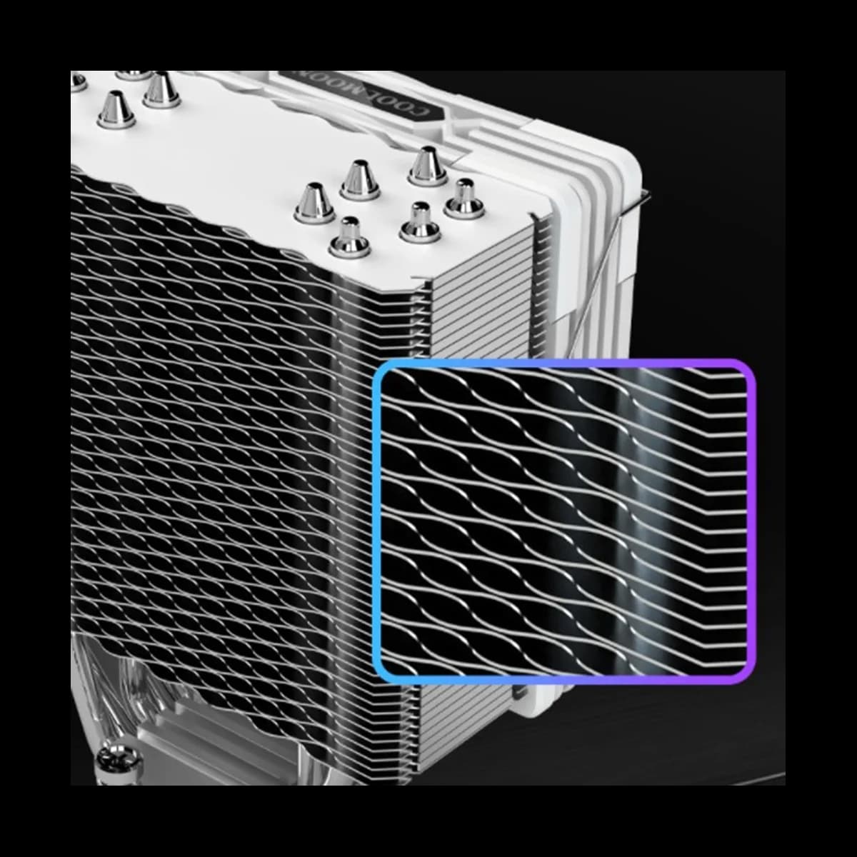 COOLMOON AOSOR AS600 CPU Cooler ARGB 6 Heat Pipe CPU Radiator CPU Cooler Fan Hydraulic Bearing PWM for Multi-Platform I7,White