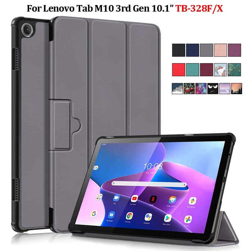Tablet Case For Lenovo Tab M10 3rd Gen TB328FU TB328XU Case 10 1 inch Magnetic Fold Leather Stand Tablet Funda