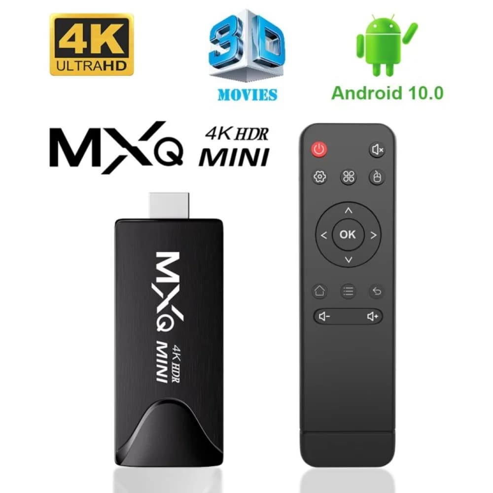 MXQMINI Smart Android Mini TV Stick Android 10 Support 4K 6K HD 2.4G WiFi TV Box H.265 Streaming Smart Media Player Set Top Box